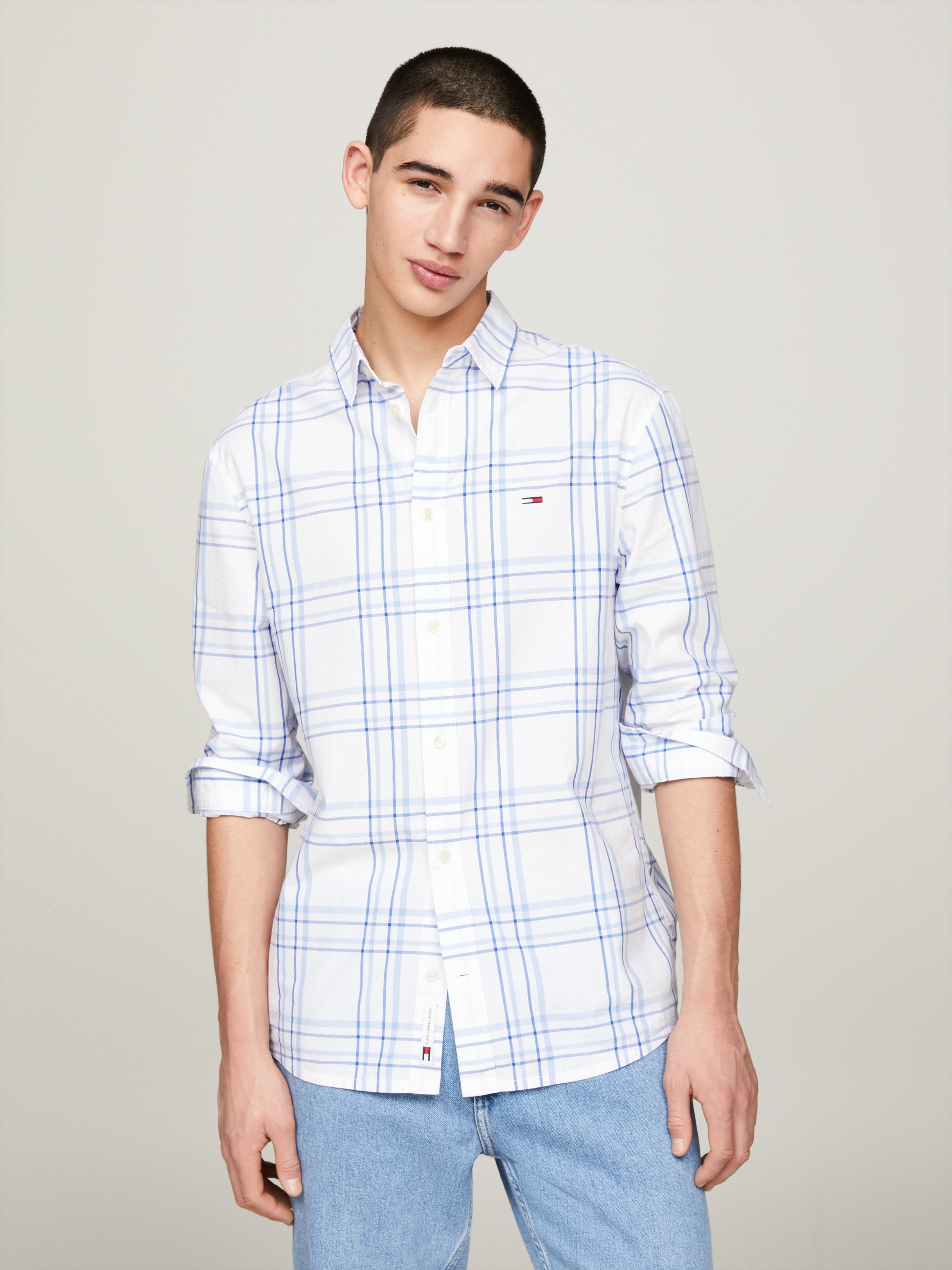 Tommy Jeans Langarmhemd TJM REG POPLIN CHECK SHIRT günstig online kaufen