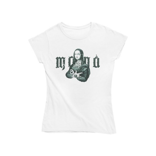 Novux T-Shirt Mona Lisa Art Damen Tshirt Farbe Weiß günstig online kaufen