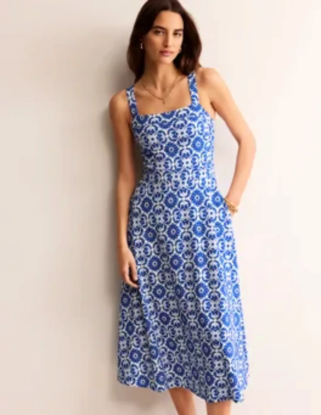 Bridget Midi-Kleid aus Ponte Damen Boden, Surf the Web, Mosaik Blüte günstig online kaufen
