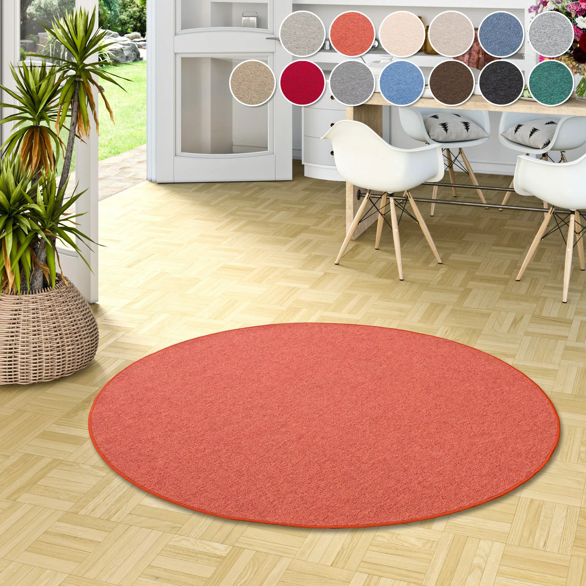 my home Teppich »Fortis, Schlinge, Made in Netherlands«, rund, 5 mm Höhe, U günstig online kaufen