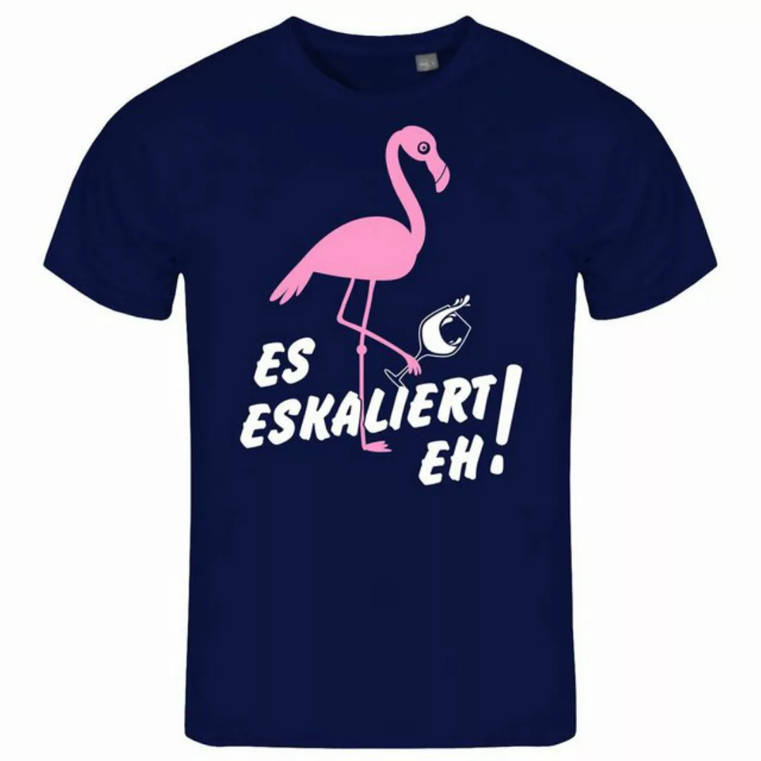 deinshirt Print-Shirt Herren T-Shirt Es eskaliert eh Flamingo Funshirt mit günstig online kaufen