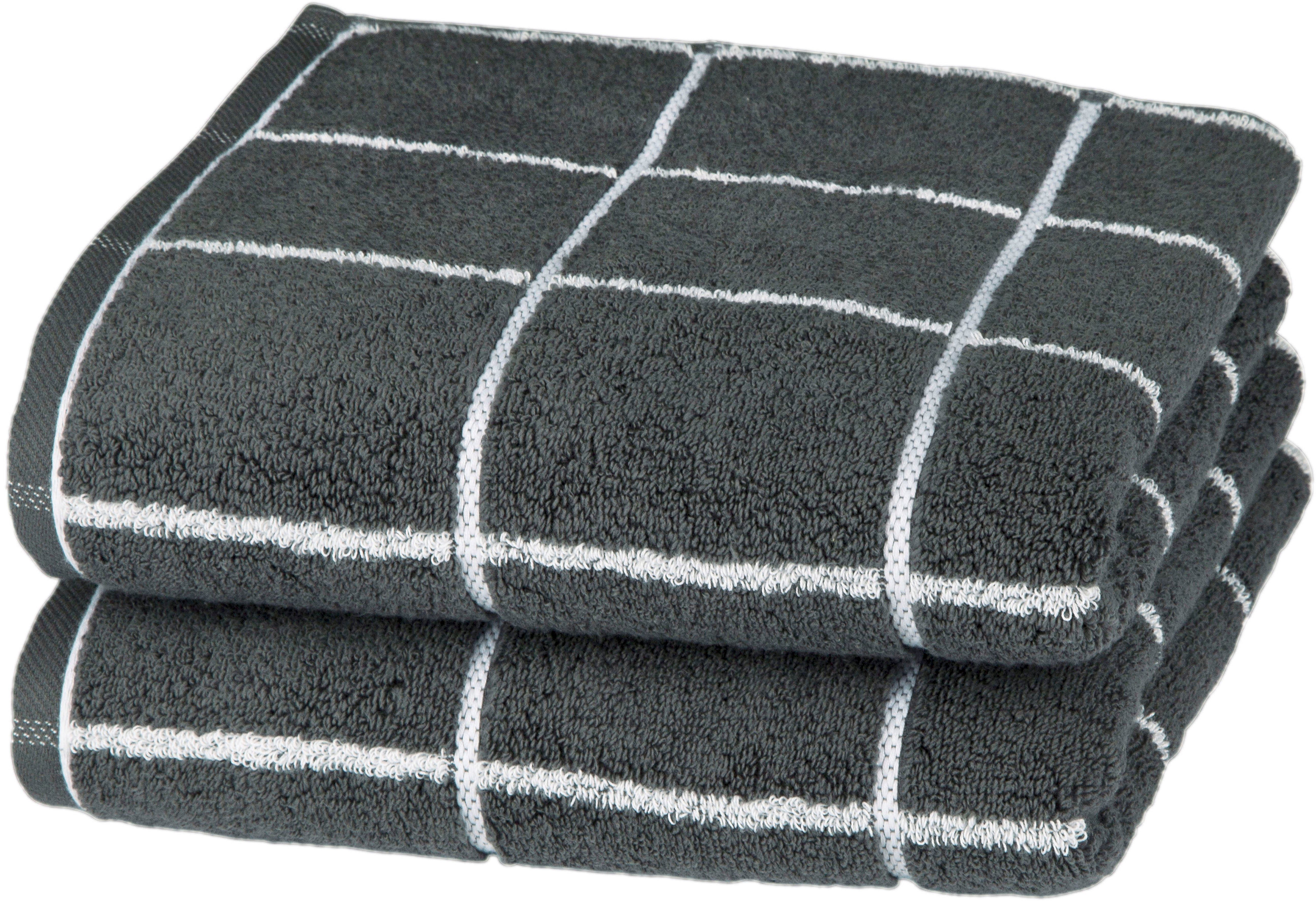 ROSS Handtücher Cashmere Überkaro, Frottier (2-St), günstig online kaufen