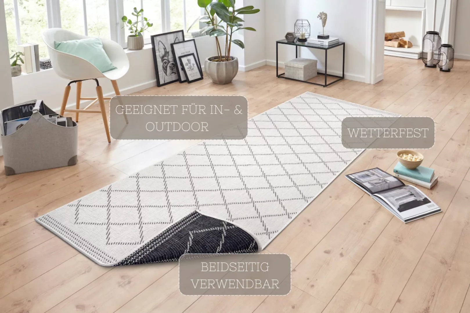 NORTHRUGS Teppich »Corsica Wendeteppich«, rechteckig, 5 mm Höhe, In-& Outdo günstig online kaufen