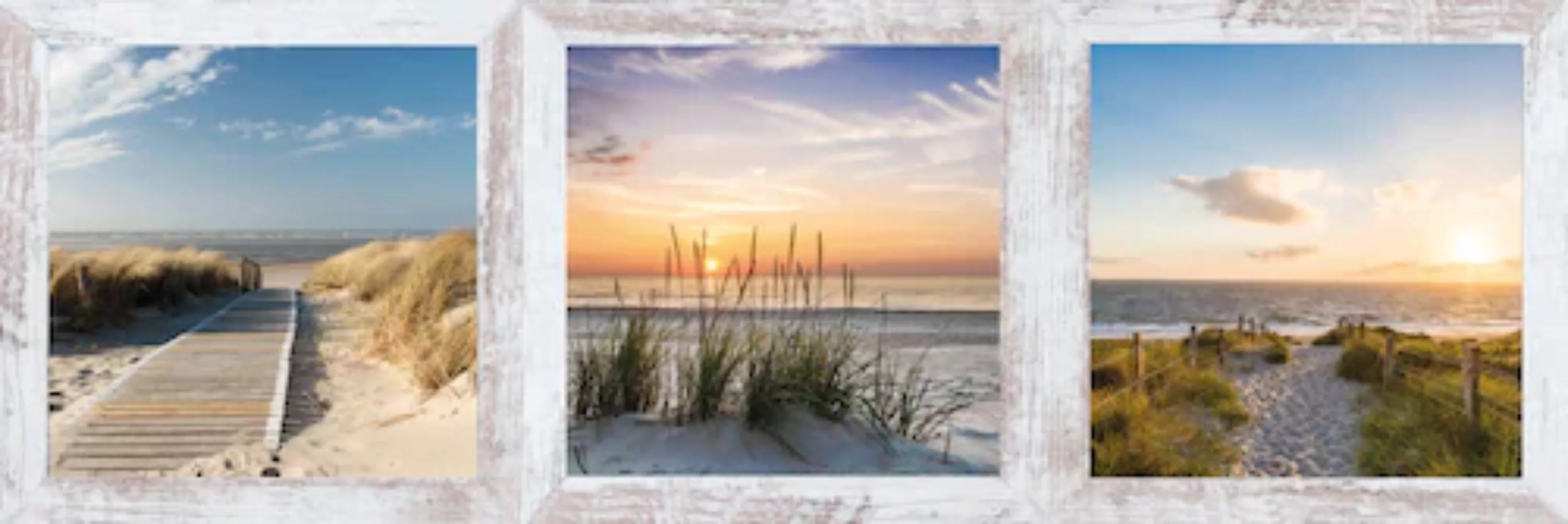 Bönninghoff Bild mit Rahmen »Strand, Sand, Sonne, 3er Set«, (1 St.) günstig online kaufen