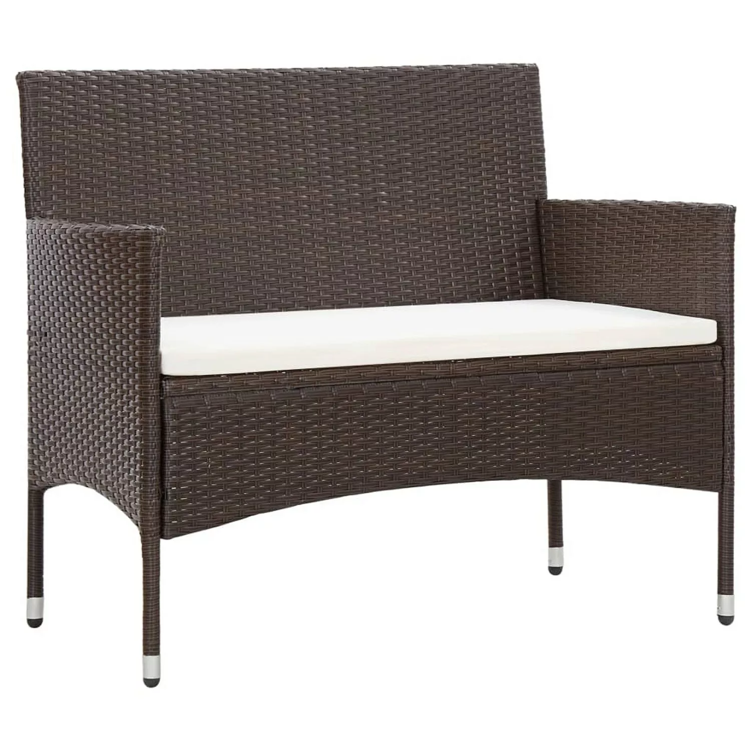 4-tlg. Garten-lounge-set Mit Auflagen Poly Rattan Braun günstig online kaufen