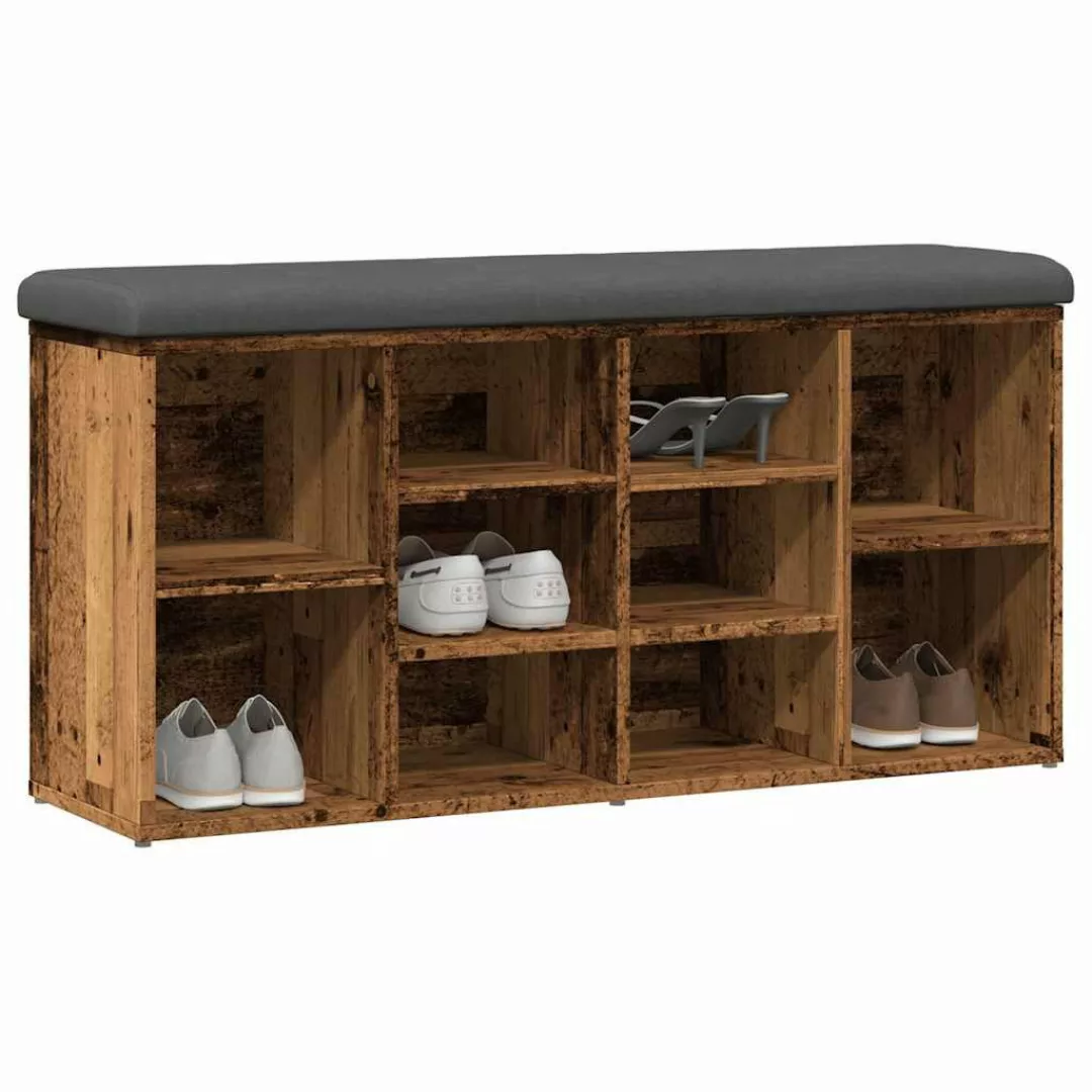vidaXL Sitzbank Schuhbank Altholz-Optik 102x32x50 cm günstig online kaufen
