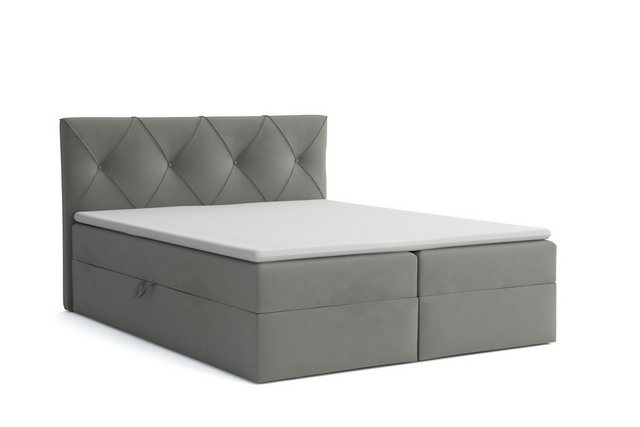 Deine Möbel 24 Boxspringbett CARLO Boxbett Polsterbett Komplettbett Velours günstig online kaufen