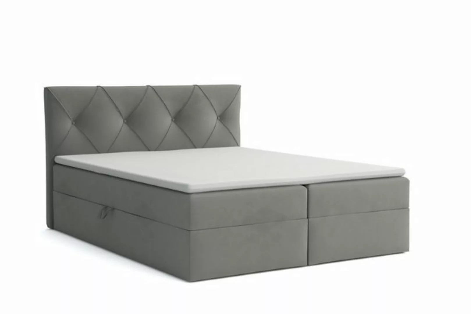 Deine Möbel 24 Boxspringbett CARLO Boxbett Polsterbett Komplettbett Velours günstig online kaufen