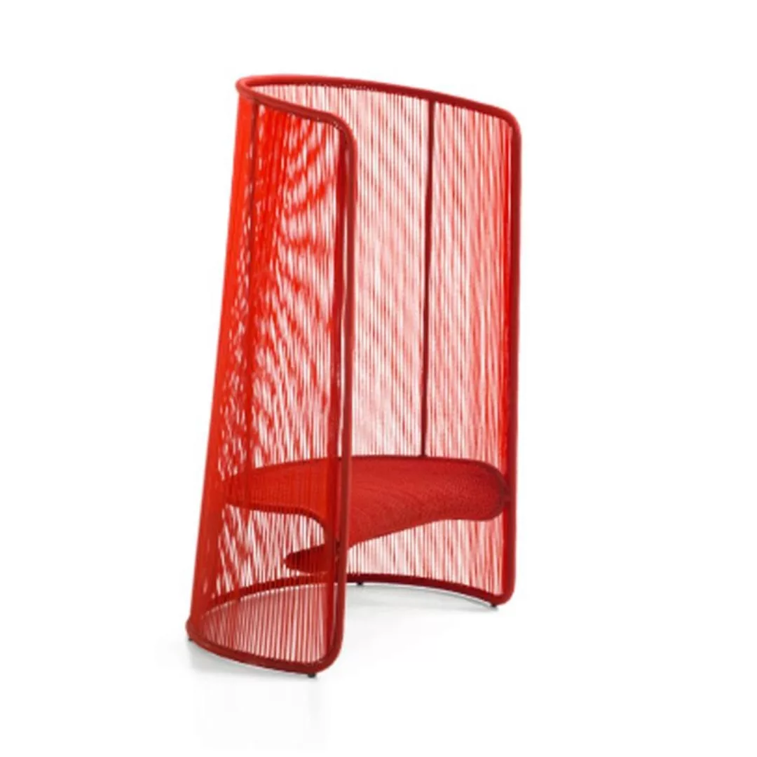 Moroso - Husk L Sessel - rot/handgeflochten/Gestell Stahl lackiert/BxHxT 10 günstig online kaufen