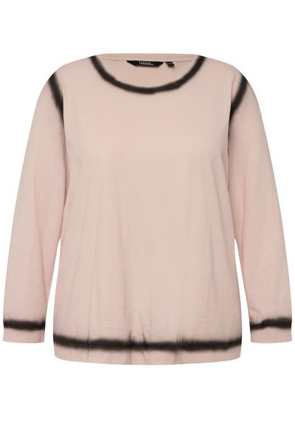 Ulla Popken Longsleeve Shirt Spray-Druck Rundhalsausschnitt Langarm günstig online kaufen