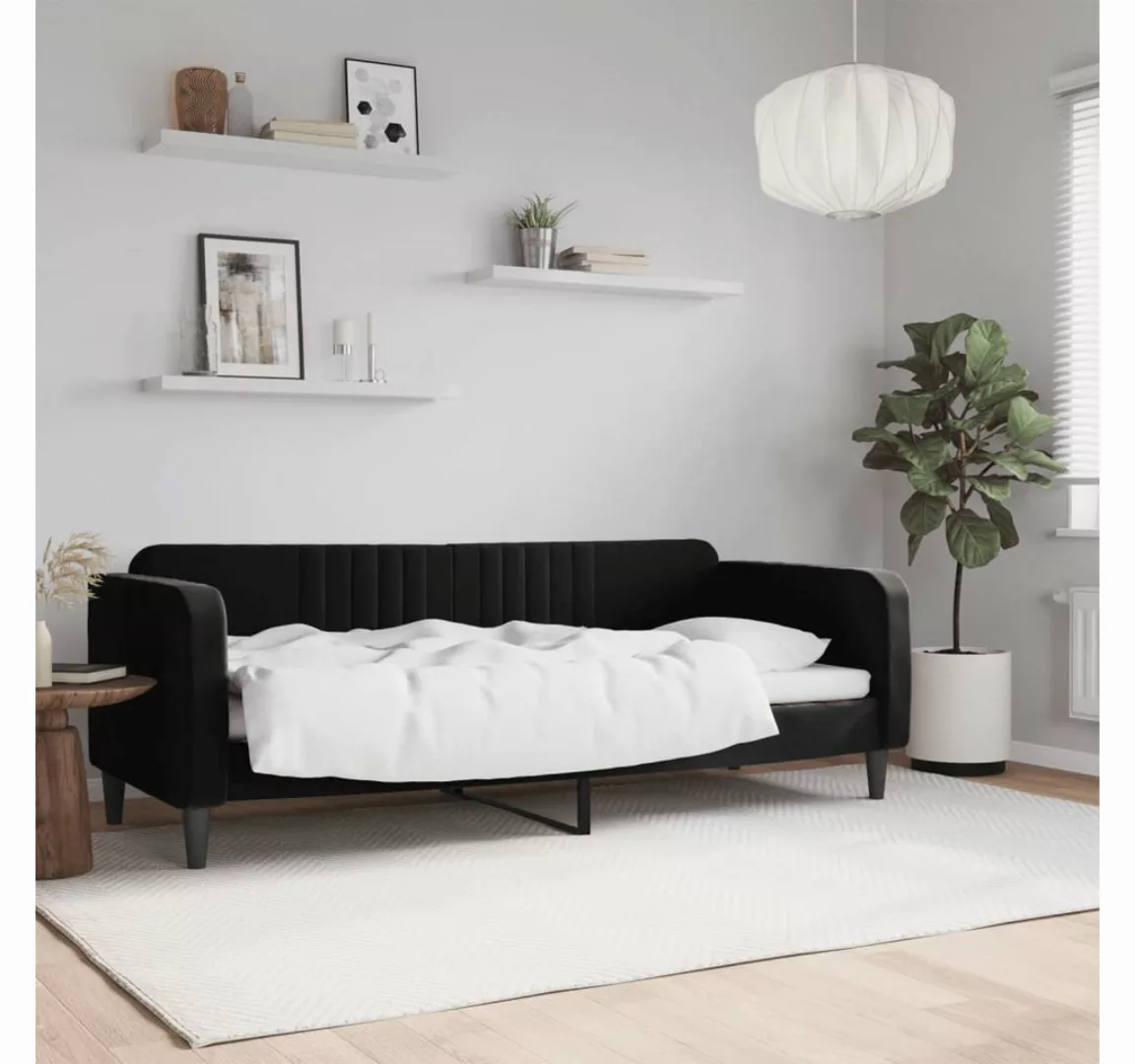 vidaXL Gästebett Tagesbett Schwarz 80x200 cm Samt Gästebett Gästecouch Gäst günstig online kaufen