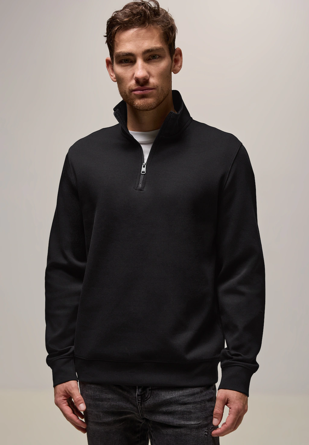 STREET ONE MEN Sweatshirt, im soften Baumwoll-Mix günstig online kaufen