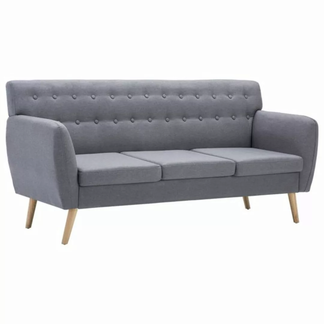 vidaXL Sofa 3-Sitzer-Sofa Stoff 172x70x82 cm Hellgrau günstig online kaufen