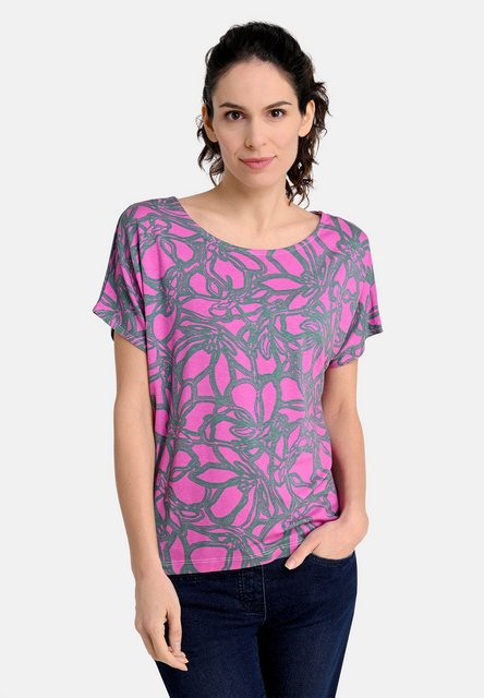 BICALLA T-Shirt Shirt mit Blüten-Print in Pink/Grün (1-tlg) günstig online kaufen