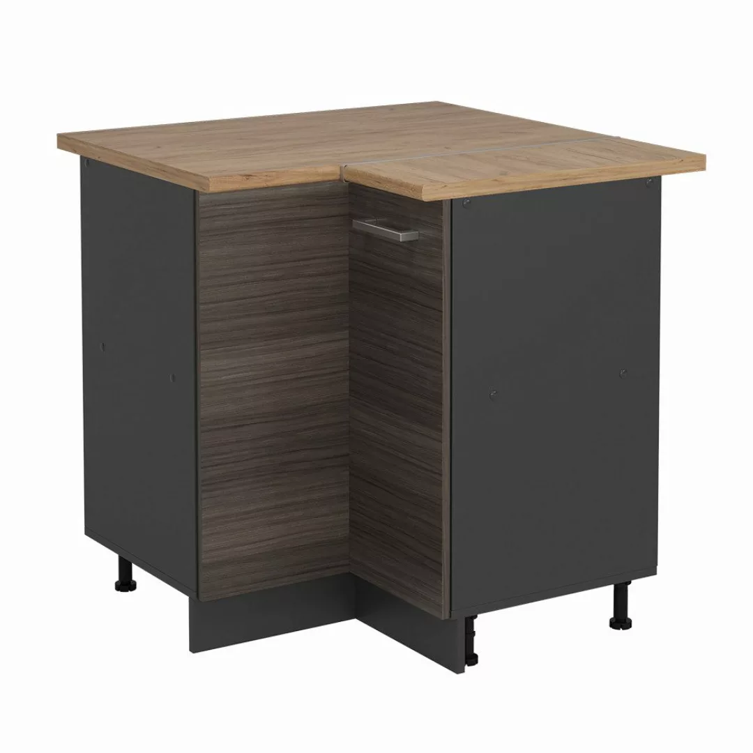 Vicco Eckunterschrank R-Line, Edelgrau/Anthrazit, 75.6 cm, günstig online kaufen