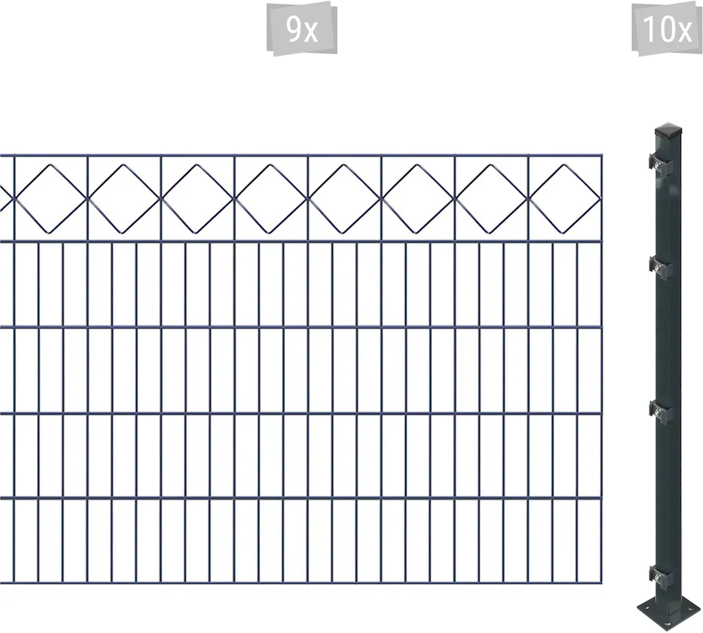 Arvotec Doppelstabmattenzaun "ESSENTIAL 100 zum Aufschrauben "Karo" mit Zie günstig online kaufen
