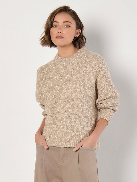 Apricot Strickpullover Zweifarbiger Rundhalspullover, in toller Strickoptik günstig online kaufen