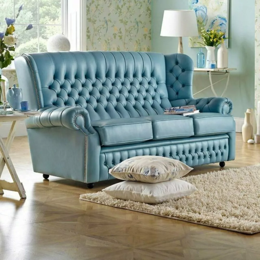 JVmoebel Chesterfield-Sofa Blau Klassische Sofa Couch Polster 3 Sitzer Mode günstig online kaufen