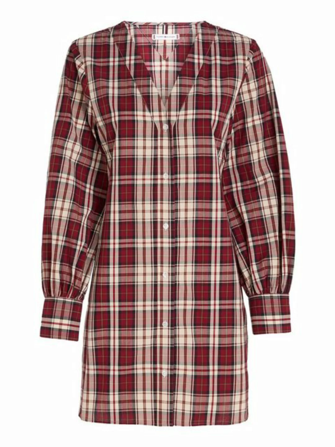 Tommy Hilfiger Blusenkleid TARTAN CO V-NECK SHIRT DRESS mit 2-Knopf-Mansche günstig online kaufen