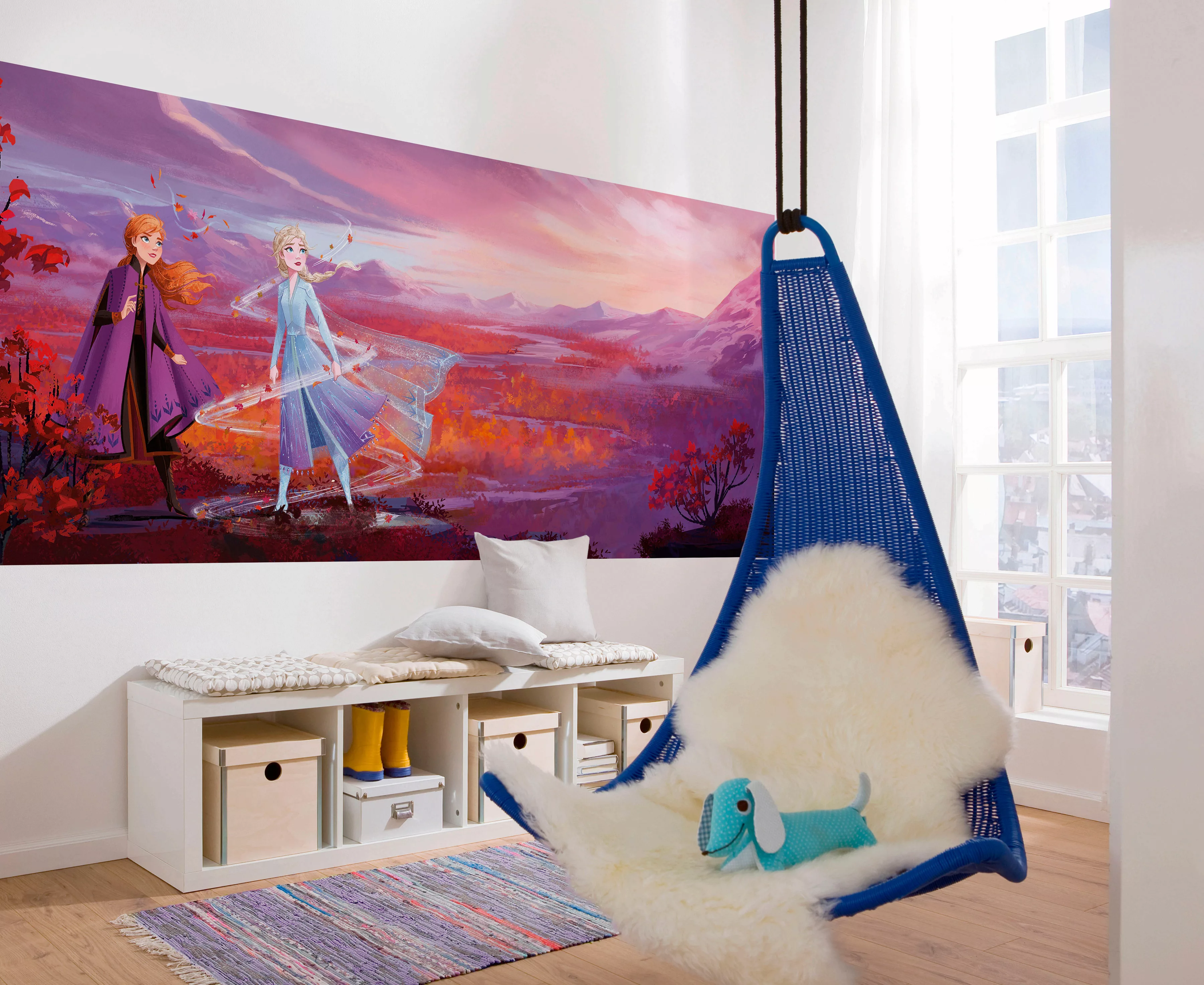 Disney Fototapete Die Eiskönigin Panorama Lila 368 x 127 cm 611739 günstig online kaufen