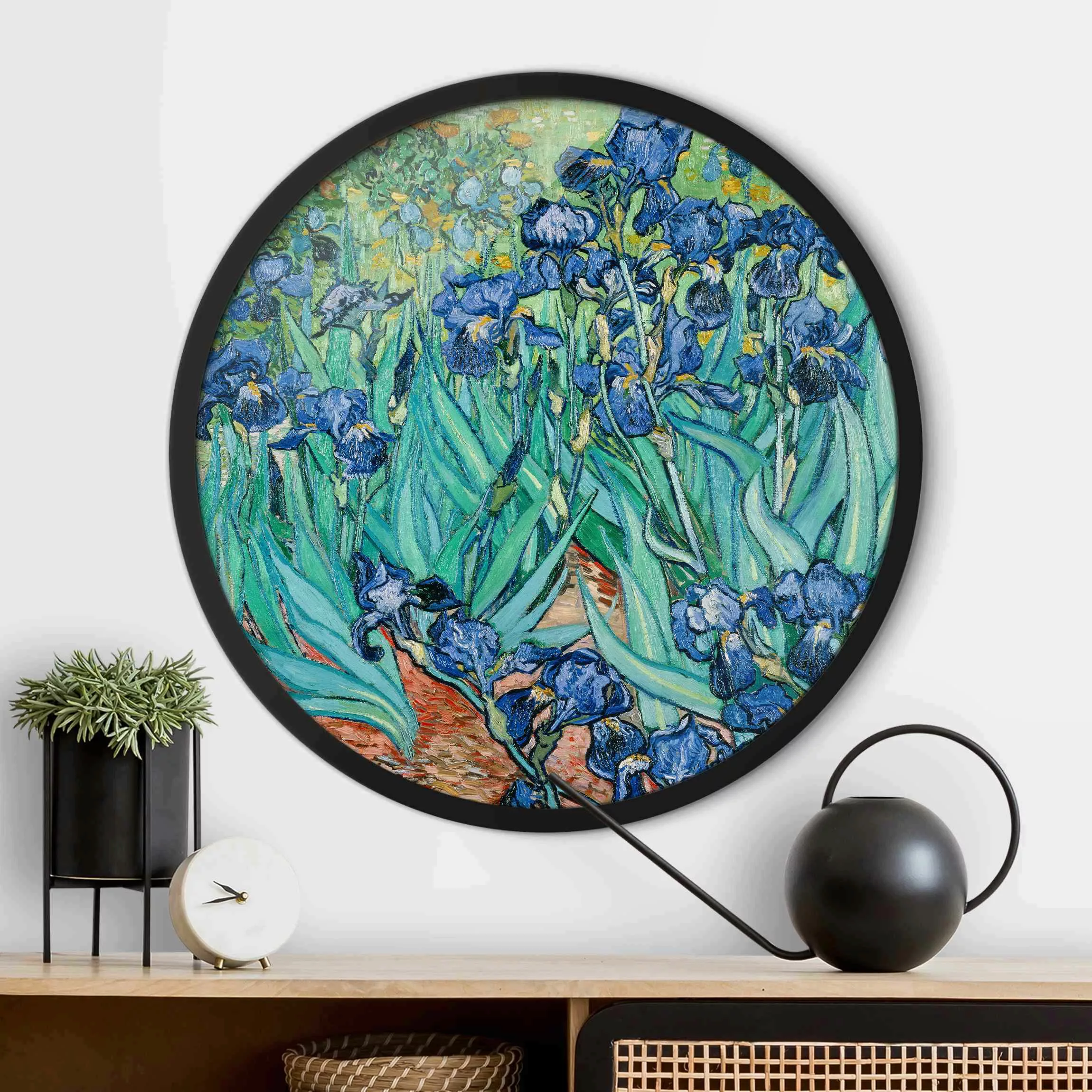 Rundes Gerahmtes Bild Vincent van Gogh - Iris günstig online kaufen