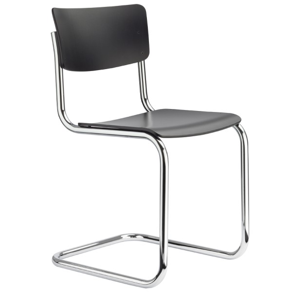 THONET S 43 | Buche schwarz gebeizt | Stahlrohr-Freischwinger | Gestell ver günstig online kaufen