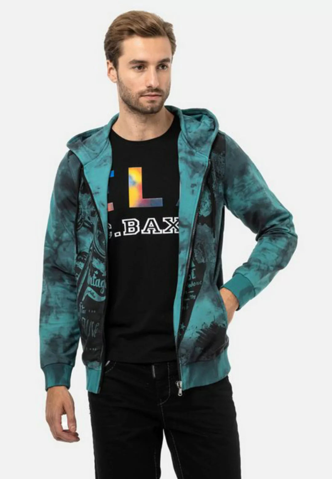 Cipo & Baxx Sweatjacke mit angesagtem Artwork-Print günstig online kaufen