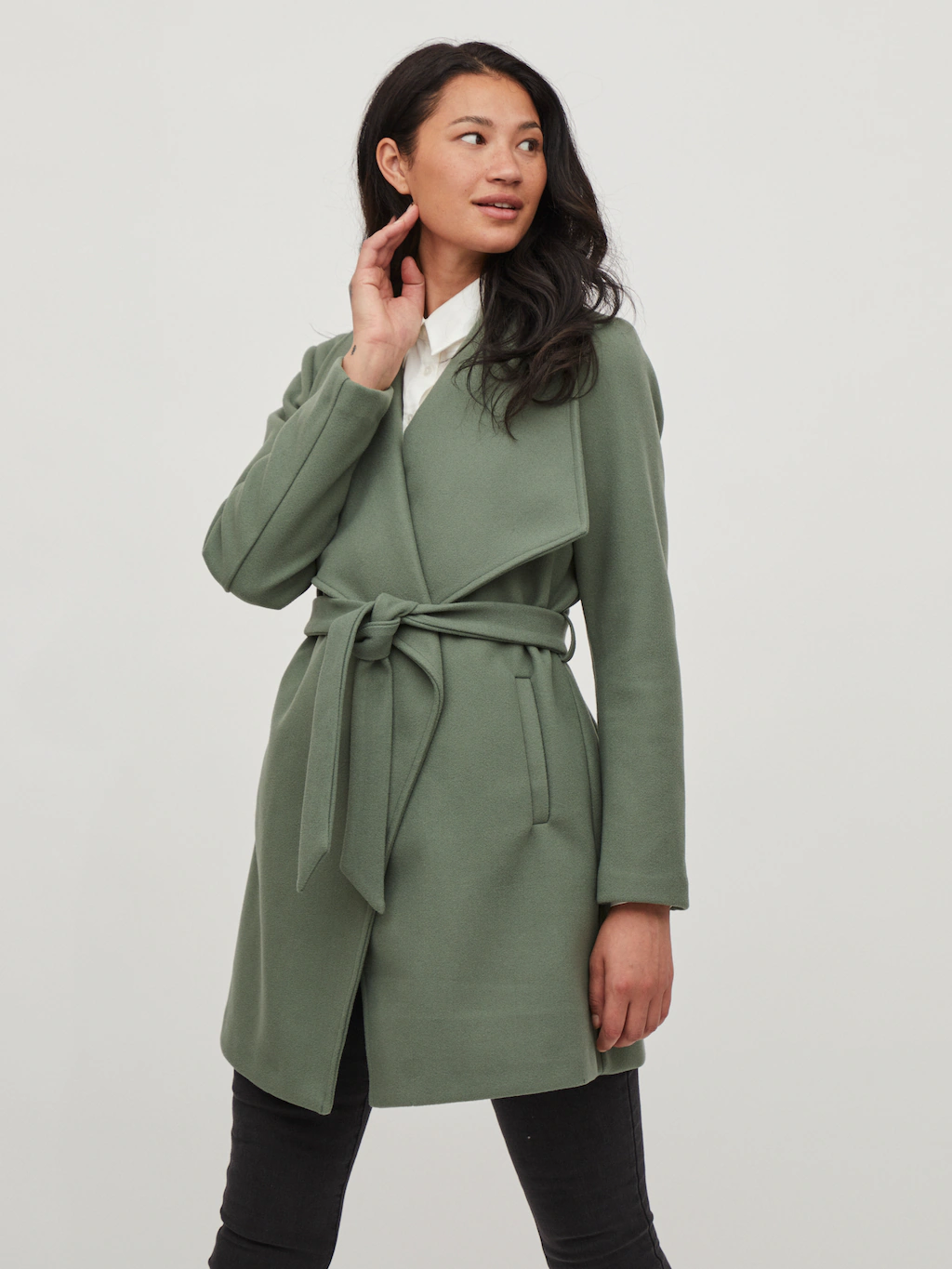 Vila Kurzmantel "VICOOLEY COLLAR BELT COAT - NOOS" günstig online kaufen
