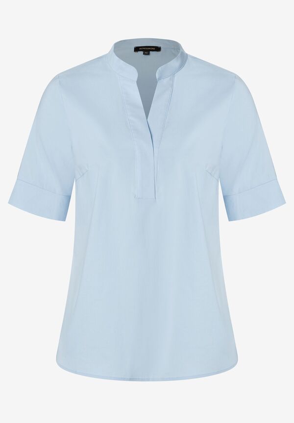 Baumwoll/Stretch Bluse mit Stehkragen, hellblau, Sommer-Kollektion günstig online kaufen