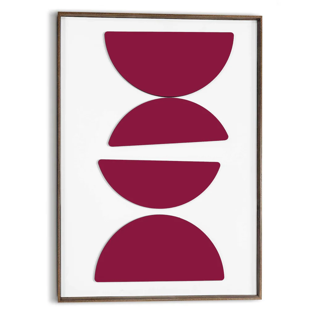 Reinders Wandbild "Halbkreise in Burgund", Wohnzimmer - Rot - MDF - Abstrak günstig online kaufen
