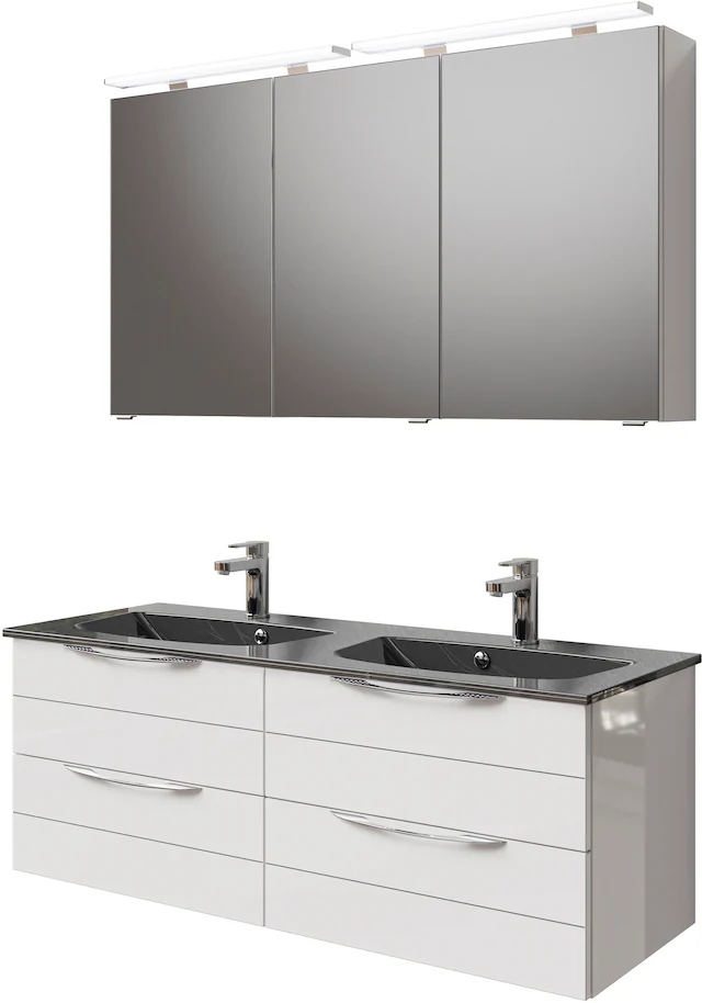 Saphir Badmöbel-Set "Serie 6025 2-teilig Mineralmarmor-Waschtisch mit LED-S günstig online kaufen