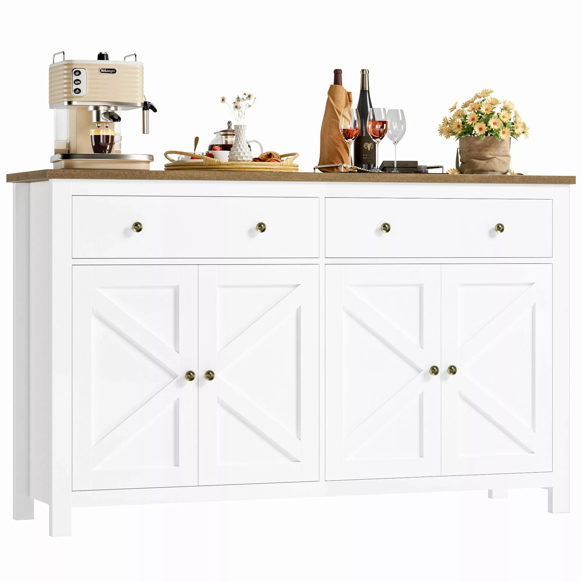 Homfa Sideboard Küchenschrank, mit 2 Schubladen günstig online kaufen