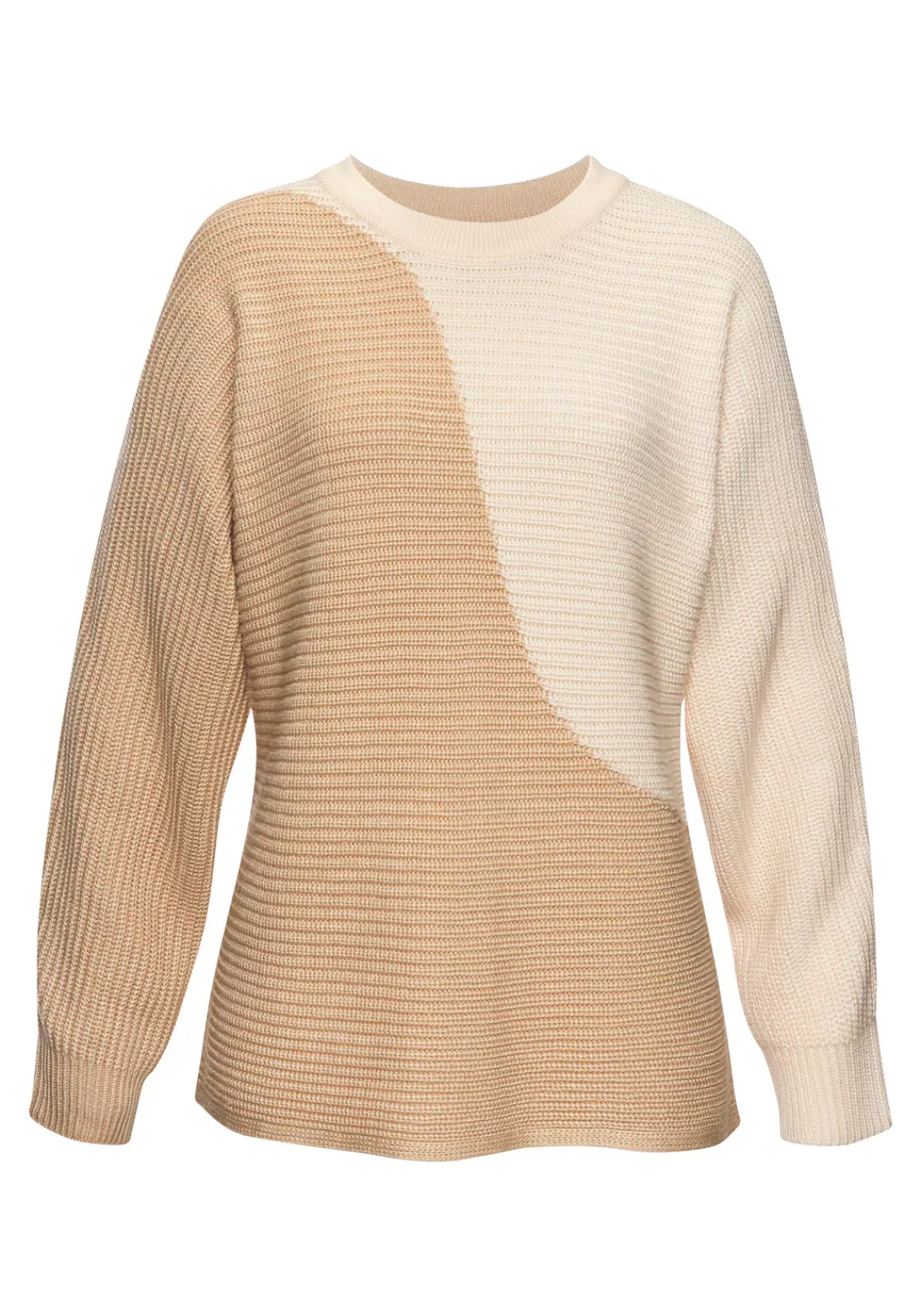 Vivance Strickpullover in Colorblock-Optik, Rundhals günstig online kaufen