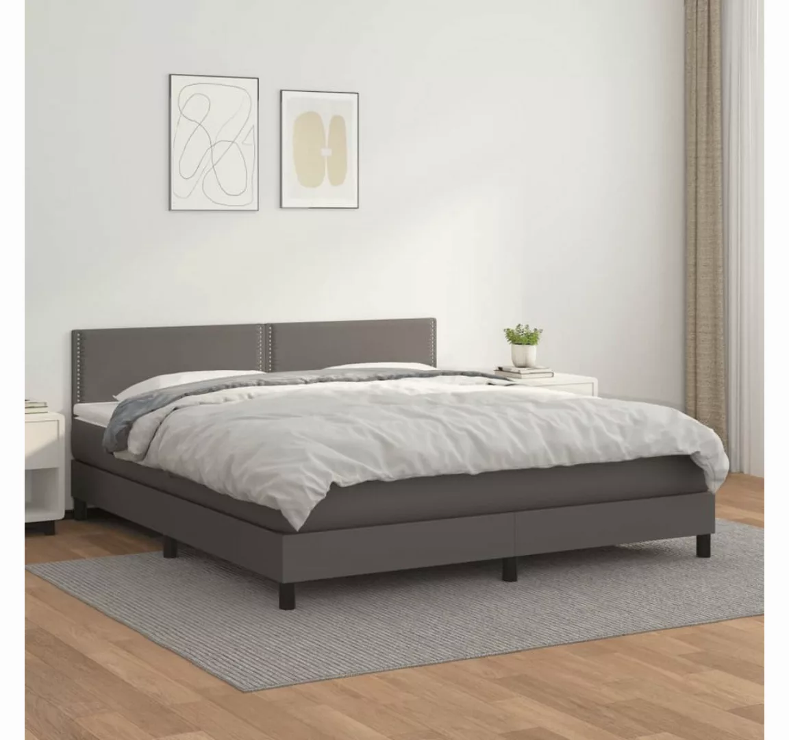 vidaXL Boxspringbett Bett Boxspringbett mit Matratze Kunstleder (160 x 200 günstig online kaufen