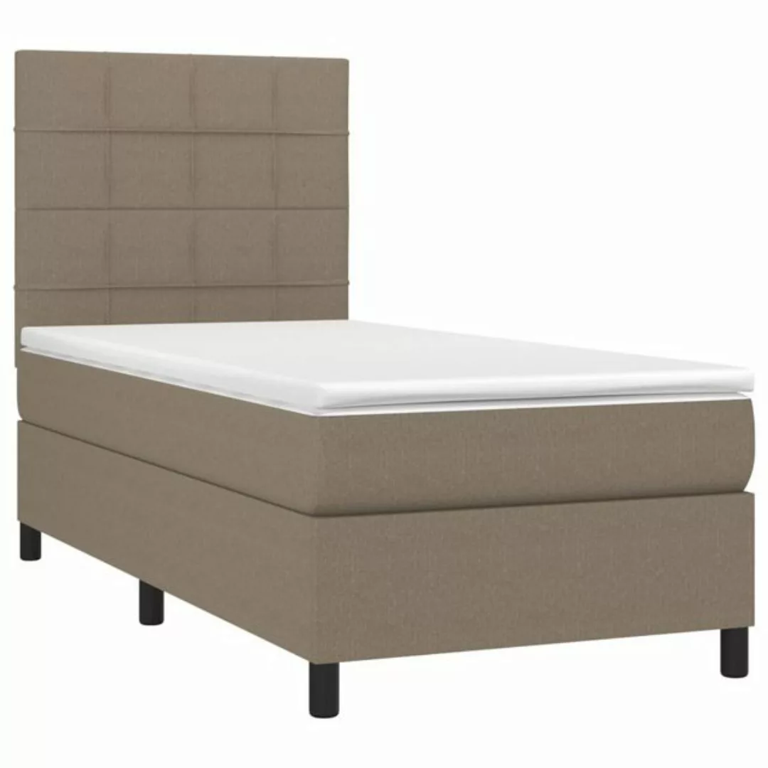 vidaXL Bett Boxspringbett mit Matratze Taupe 90x200 cm Stoff günstig online kaufen