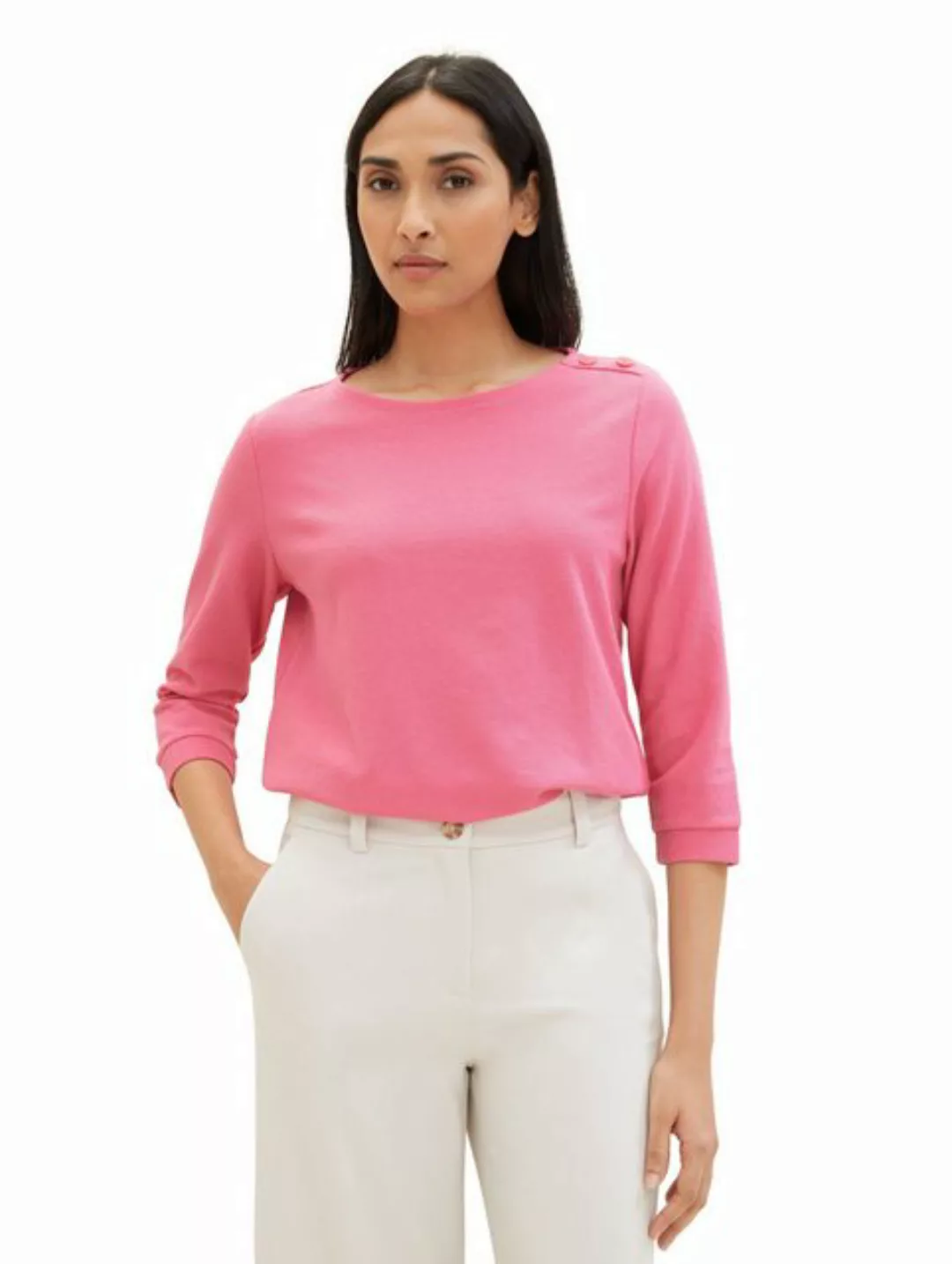 TOM TAILOR T-Shirt Langarmshirt Lässiges Shirt mit 3/4 Ärmeln 7371 in Pink günstig online kaufen