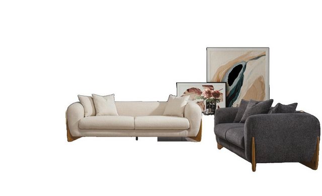 JVmoebel Sofa Moderne Sofagarnitur Polster Couchen 3+3+1 Sitzer Sofas Set N günstig online kaufen