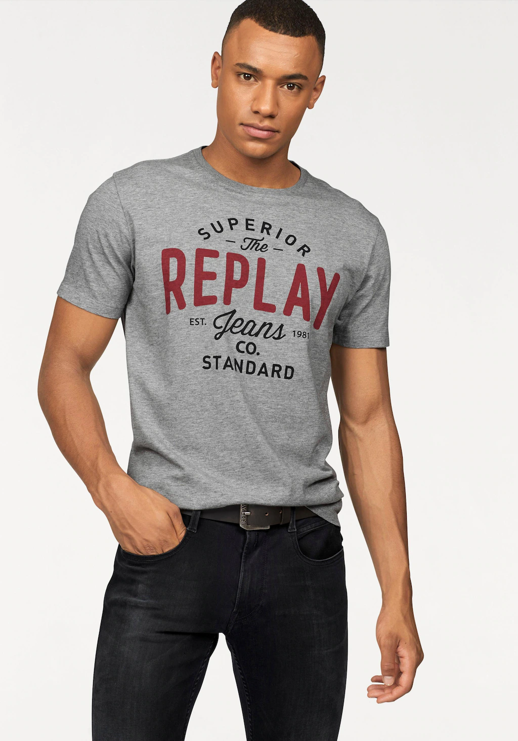 Replay T-Shirt, mit Markendruck günstig online kaufen