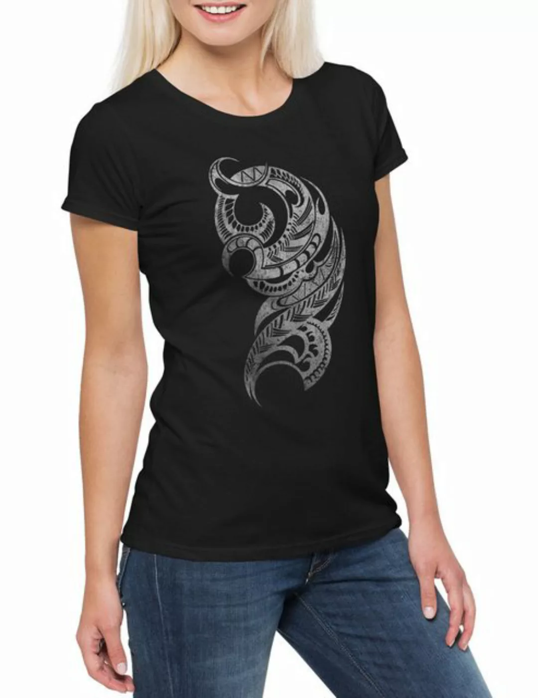 Urban Backwoods Print-Shirt Maori Symbol Damen T-Shirt Native New Zealand N günstig online kaufen