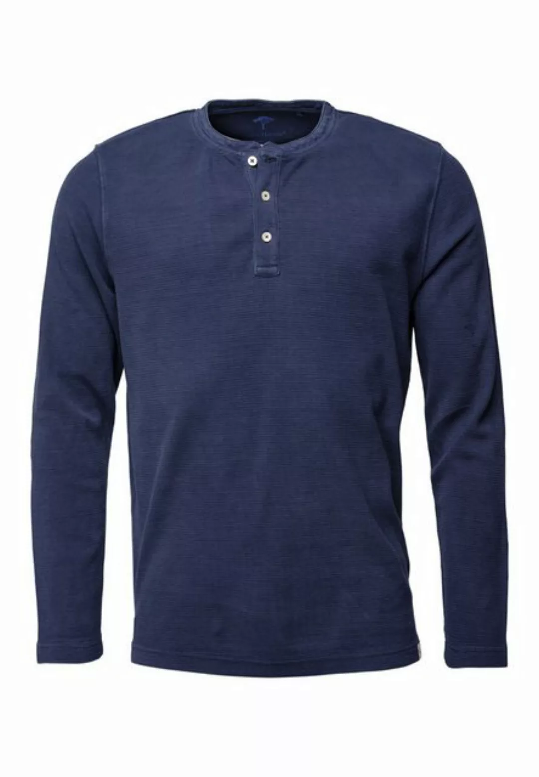 FYNCH-HATTON Langarmshirt Serafino, Structure, Garment Dyed günstig online kaufen