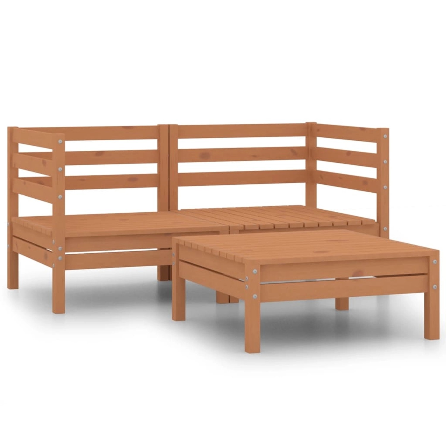 3-tlg. Garten-lounge-set Honigbraun Massivholz Kiefer günstig online kaufen