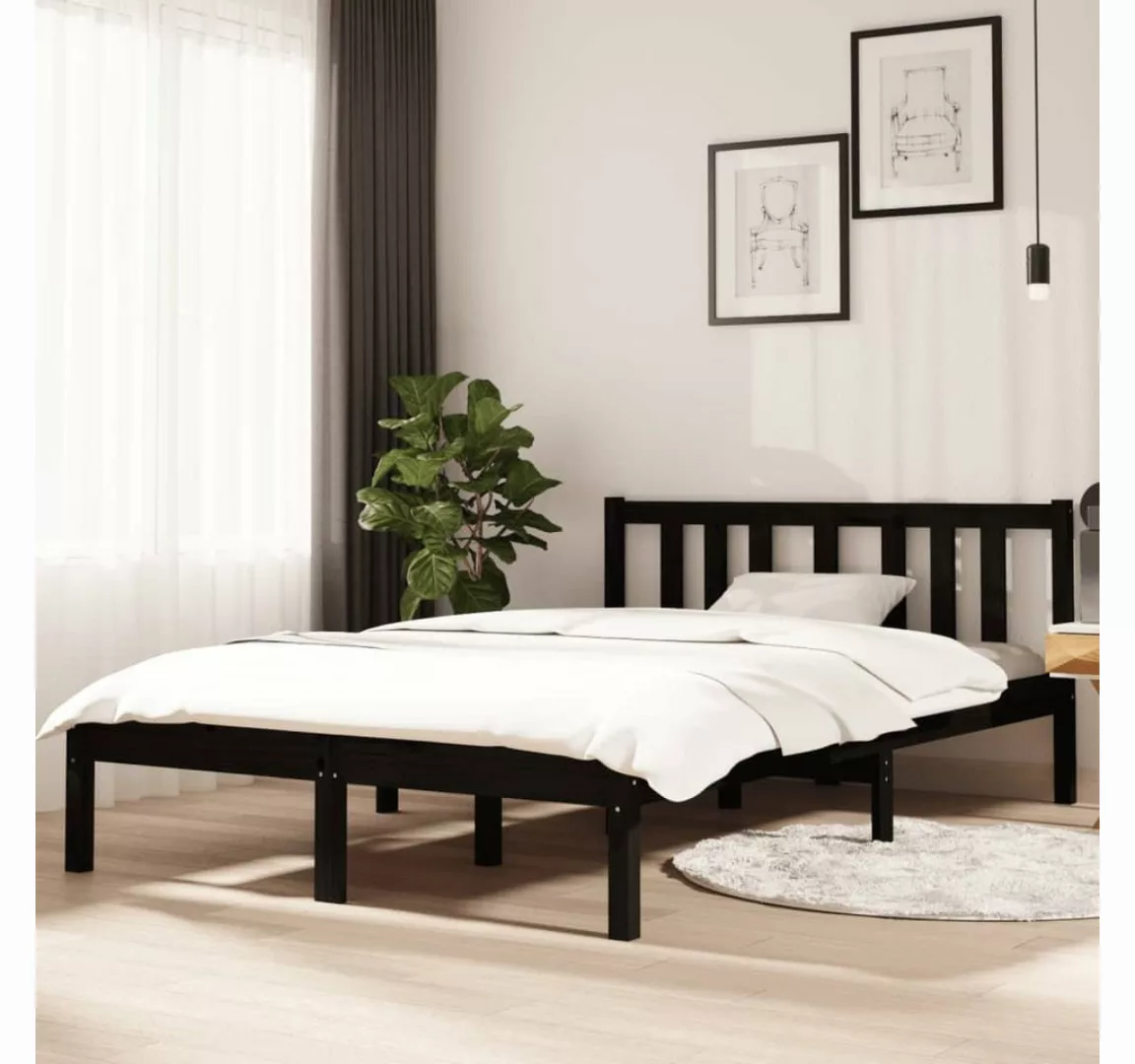 furnicato Bett Massivholzbett Schwarz 120x190 cm günstig online kaufen