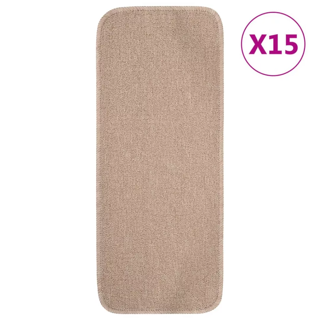 Treppenstufenmatten 15 Stk. 60x25 Cm Beige Anti-rutsch günstig online kaufen