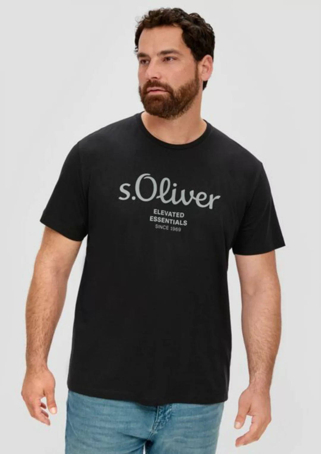 s.Oliver T-Shirt mit Label-Print günstig online kaufen