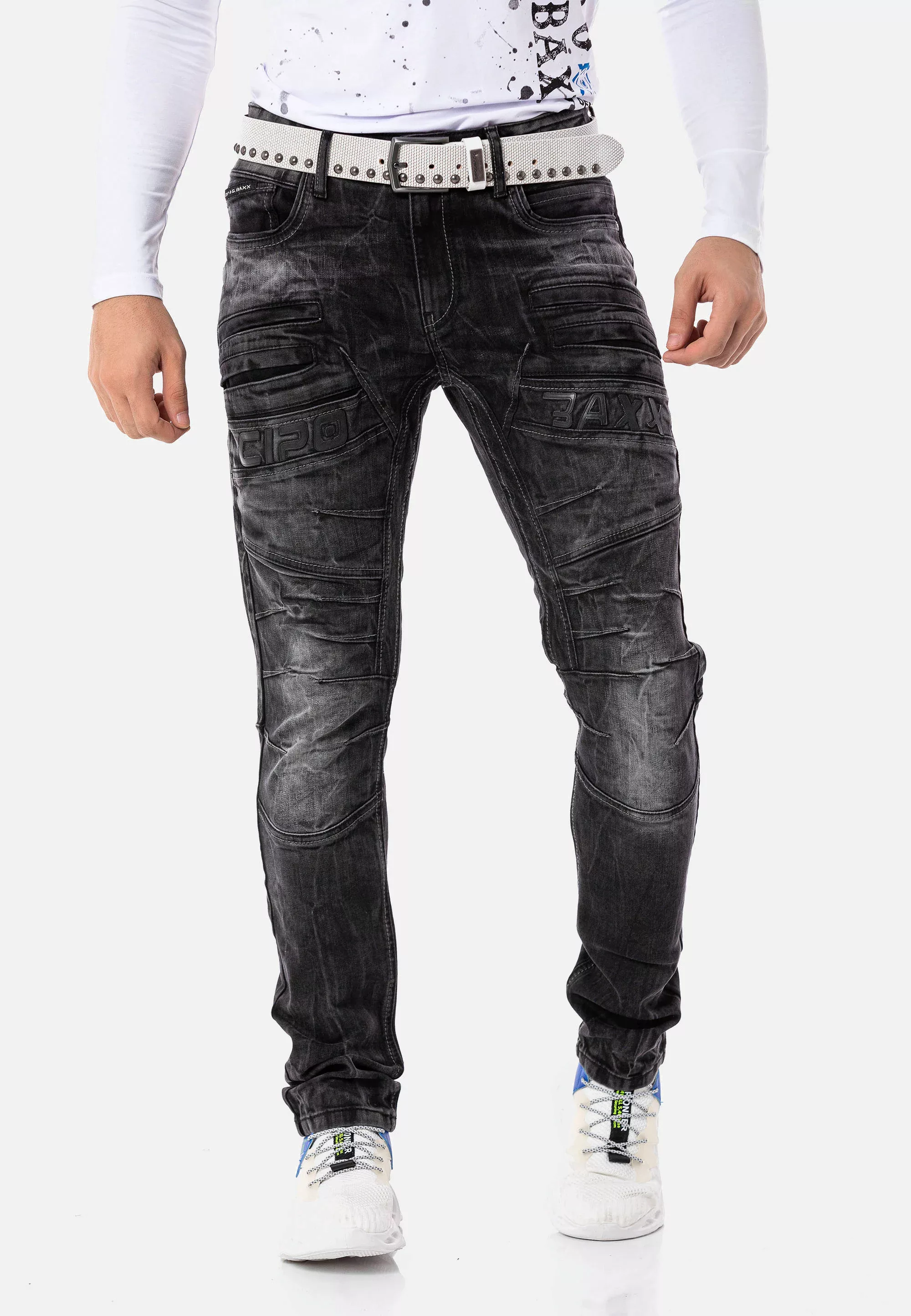 Cipo & Baxx Slim-fit-Jeans, mit dekorativer Reißverschluss günstig online kaufen