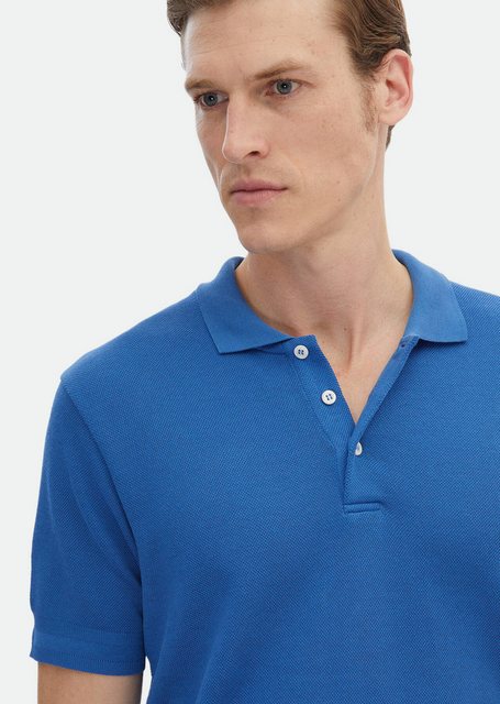 RAMSEY Poloshirt Jacquard-T-Shirt mit Polokragen aus 100 % Baumwolle günstig online kaufen