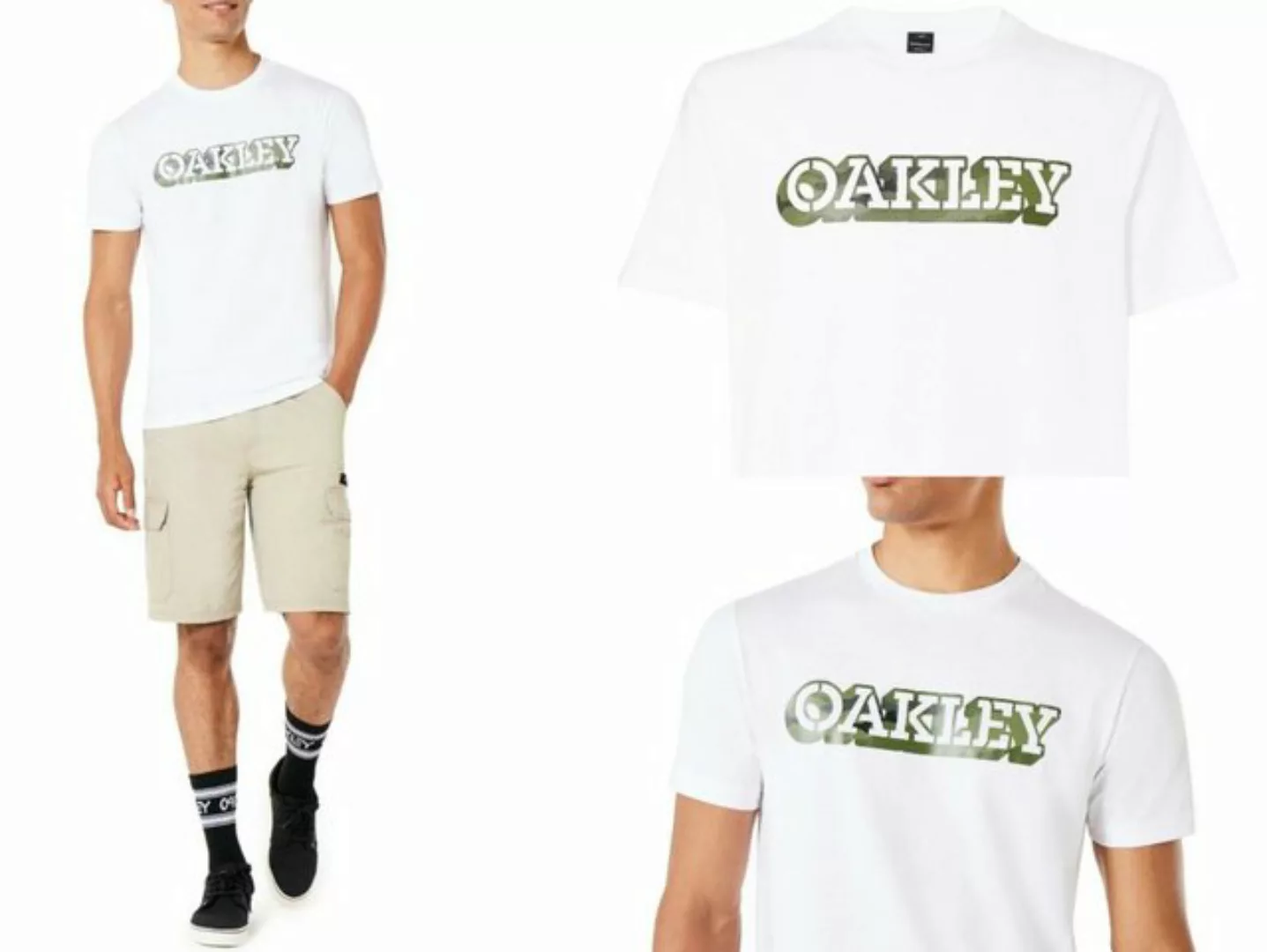 Oakley T-Shirt OAKLEY Camou Retro Oldschool Ski Cotton Golf Tee Logo Graphi günstig online kaufen