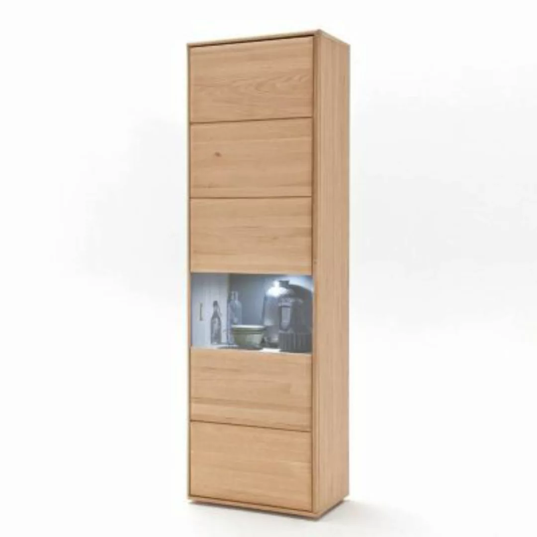Lomadox Standvitrine TIJUANA-05 Wohnzimmer Vitrinenschrank aus massiver Eic günstig online kaufen