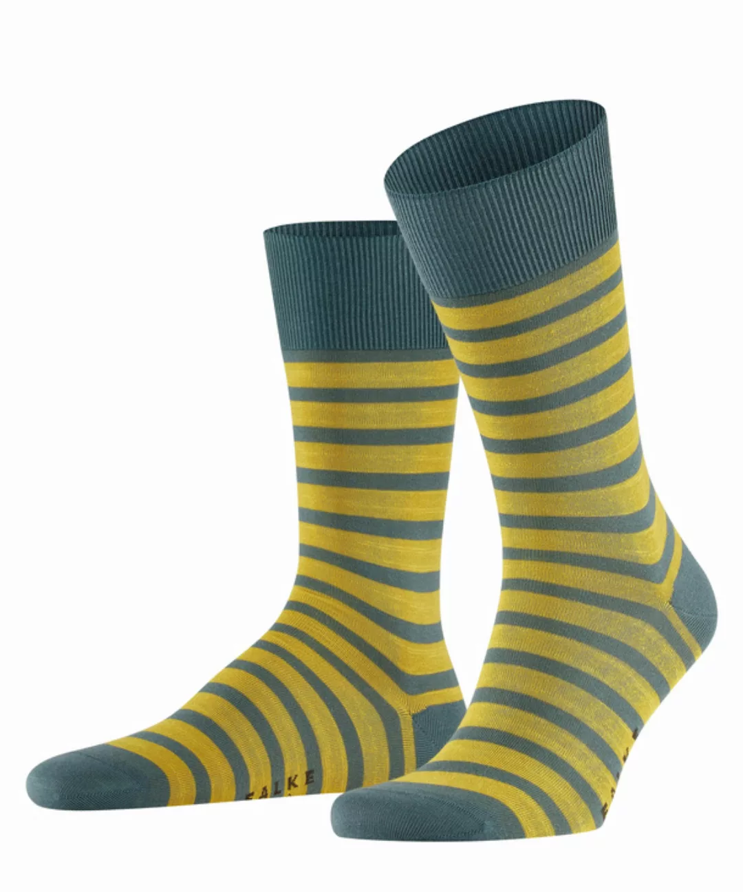 FALKE Even Stripe Herren Socken, 39-42, Grau, Streifen, Baumwolle, 13326-35 günstig online kaufen