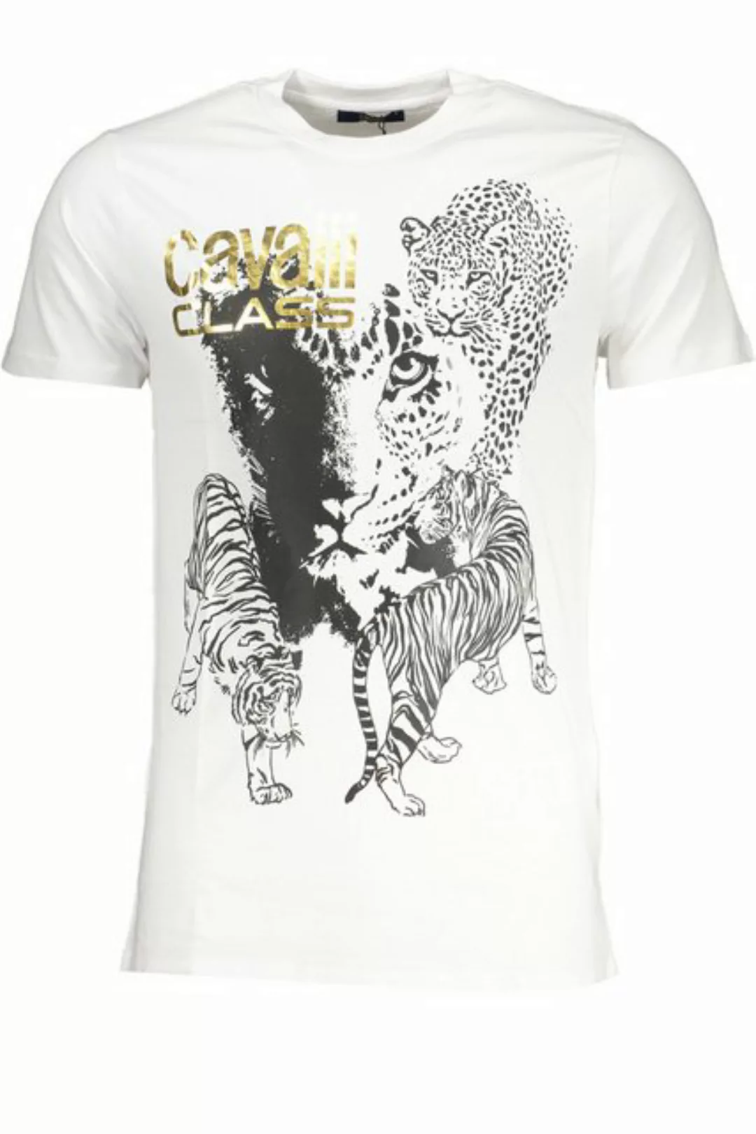 Cavalli Class T-Shirt Weiße Kurzarm Herren T-Shirt mit Rundhals und günstig online kaufen